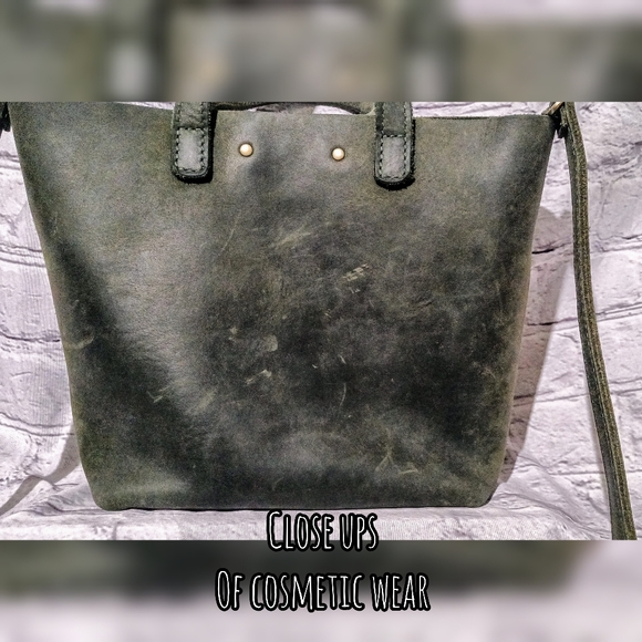 Portland Leather Goods - Mini Crossbody in rare BRUSHED GREEN leather - Picture 7 of 11